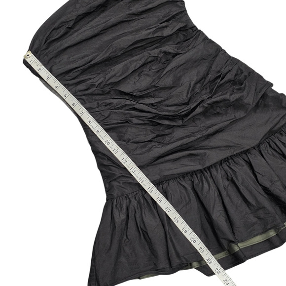 LOVESHACKFANCY NOBLE SILK MINI DRESS BLACK 0 - Picture 9 of 13